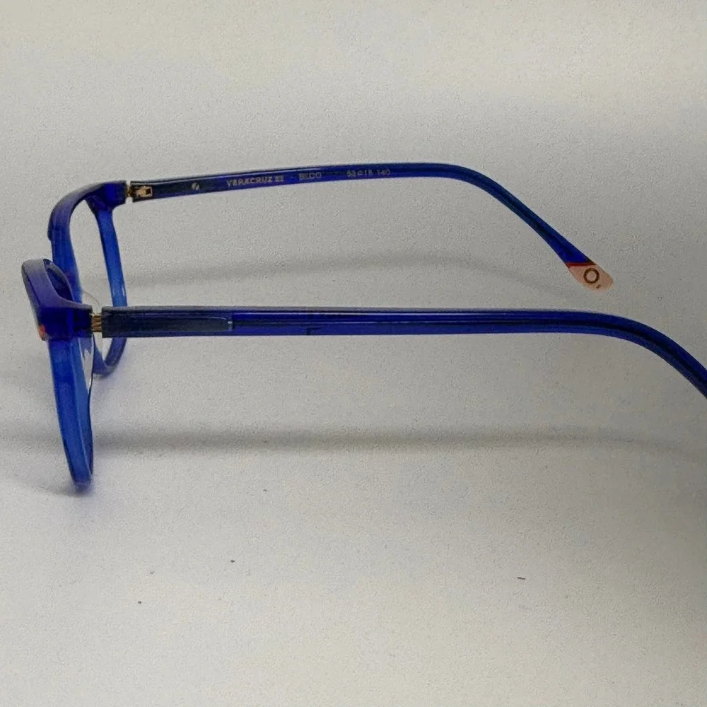 Etnia Barcelona Veracruz 22 BLCO Blue Orange Cat Eye Eyeglasses Frames 53-15-140